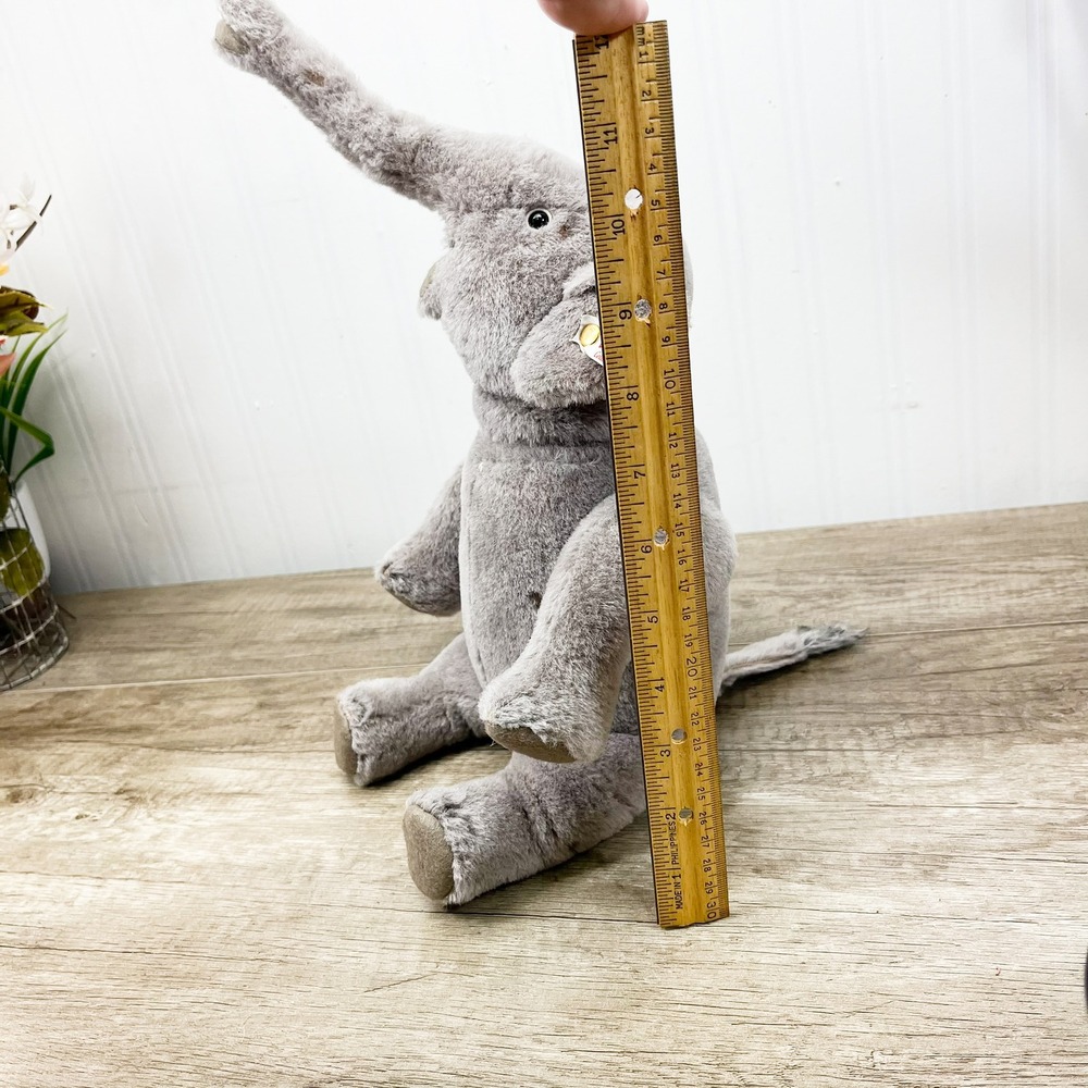Steiff Elephant Plush Grey Mohair Collectors Button in Ear Made in Germany - Picture 10 of 16